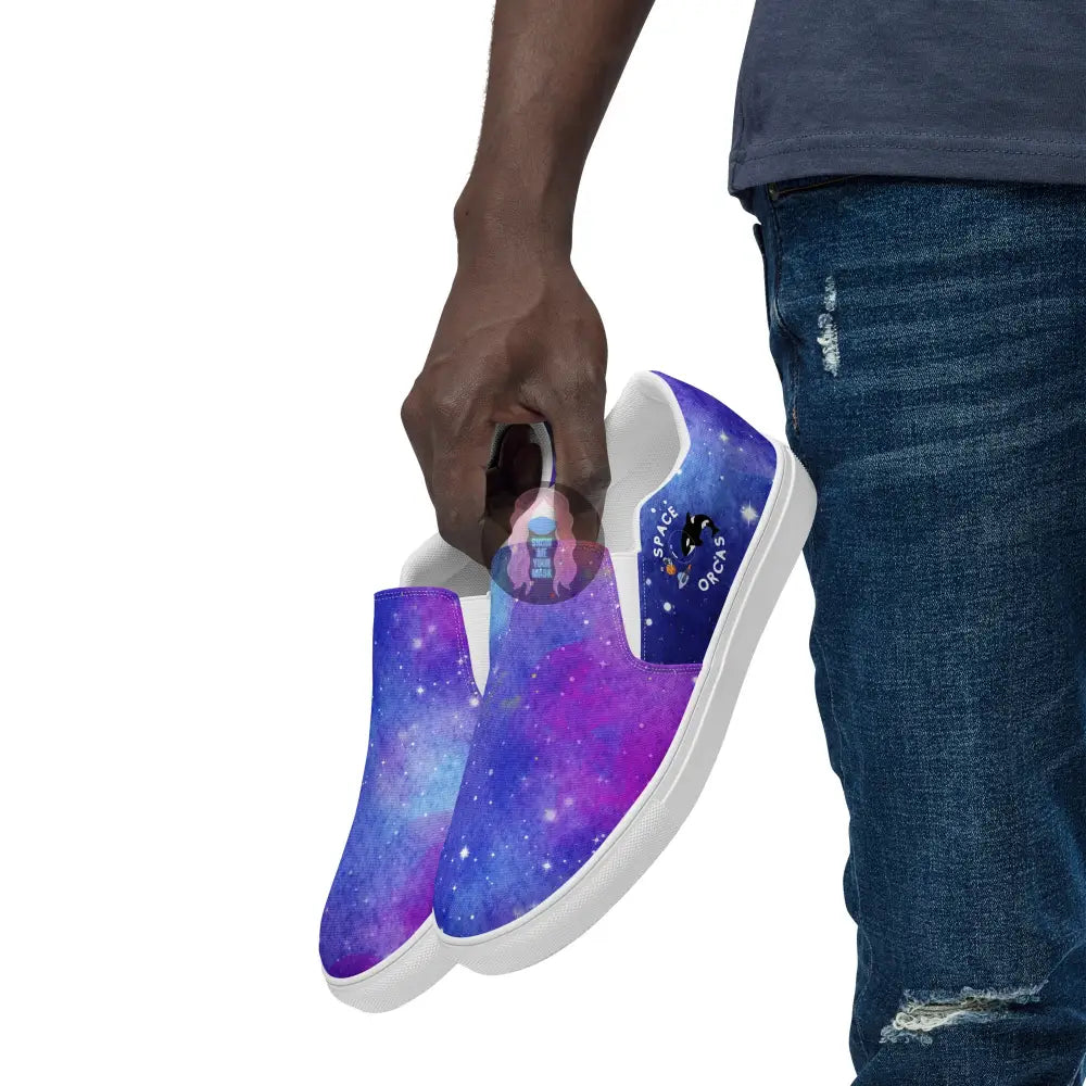 Space Orcas Mens Slip-On Canvas Shoes