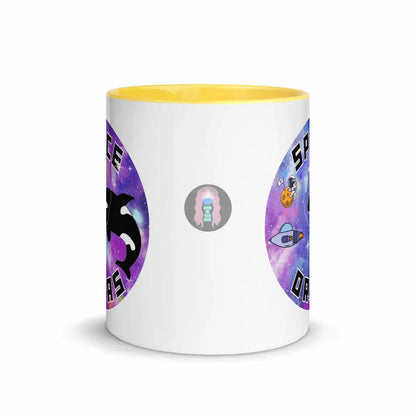 "Space Orcas" Mug with Color Inside -  from Show Me Your Mask Shop by Show Me Your Mask Shop - Mugs