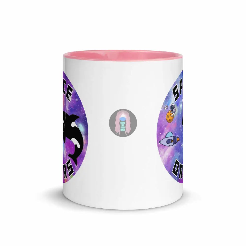 "Space Orcas" Mug with Color Inside -  from Show Me Your Mask Shop by Show Me Your Mask Shop - Mugs