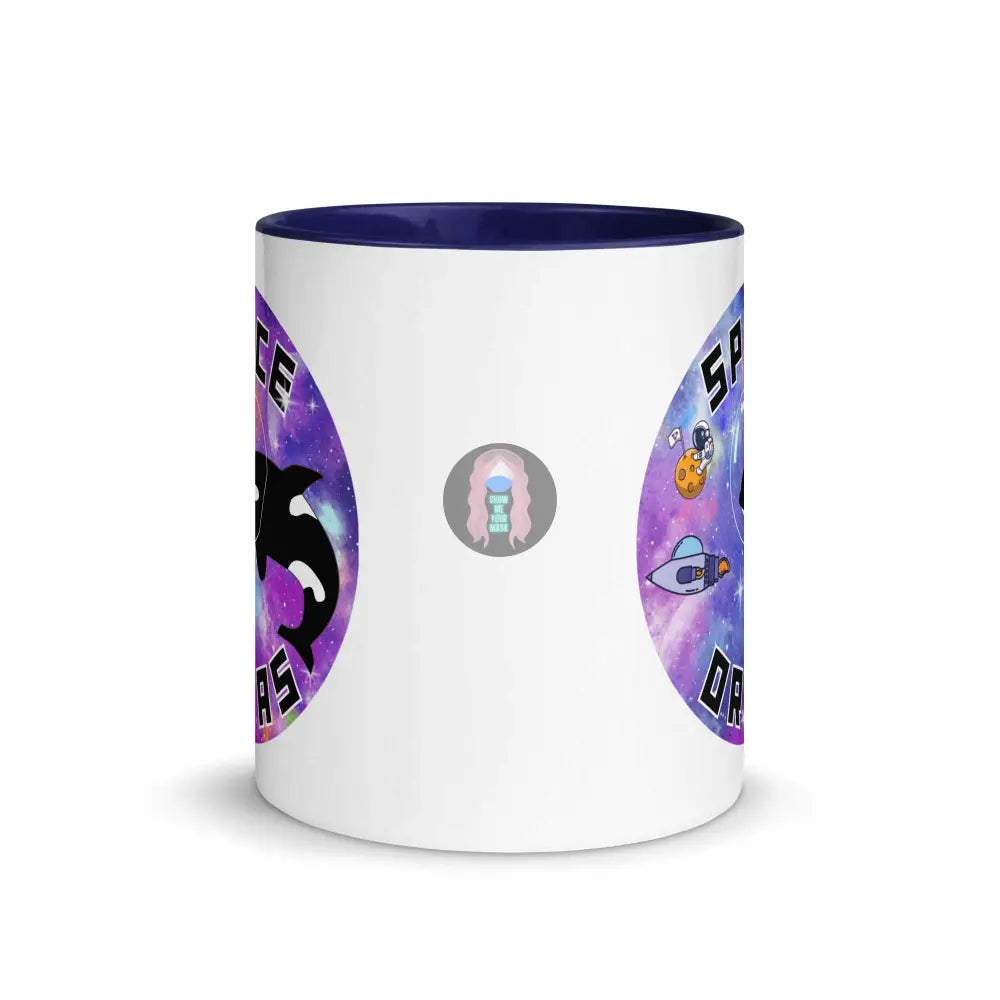 "Space Orcas" Mug with Color Inside -  from Show Me Your Mask Shop by Show Me Your Mask Shop - Mugs