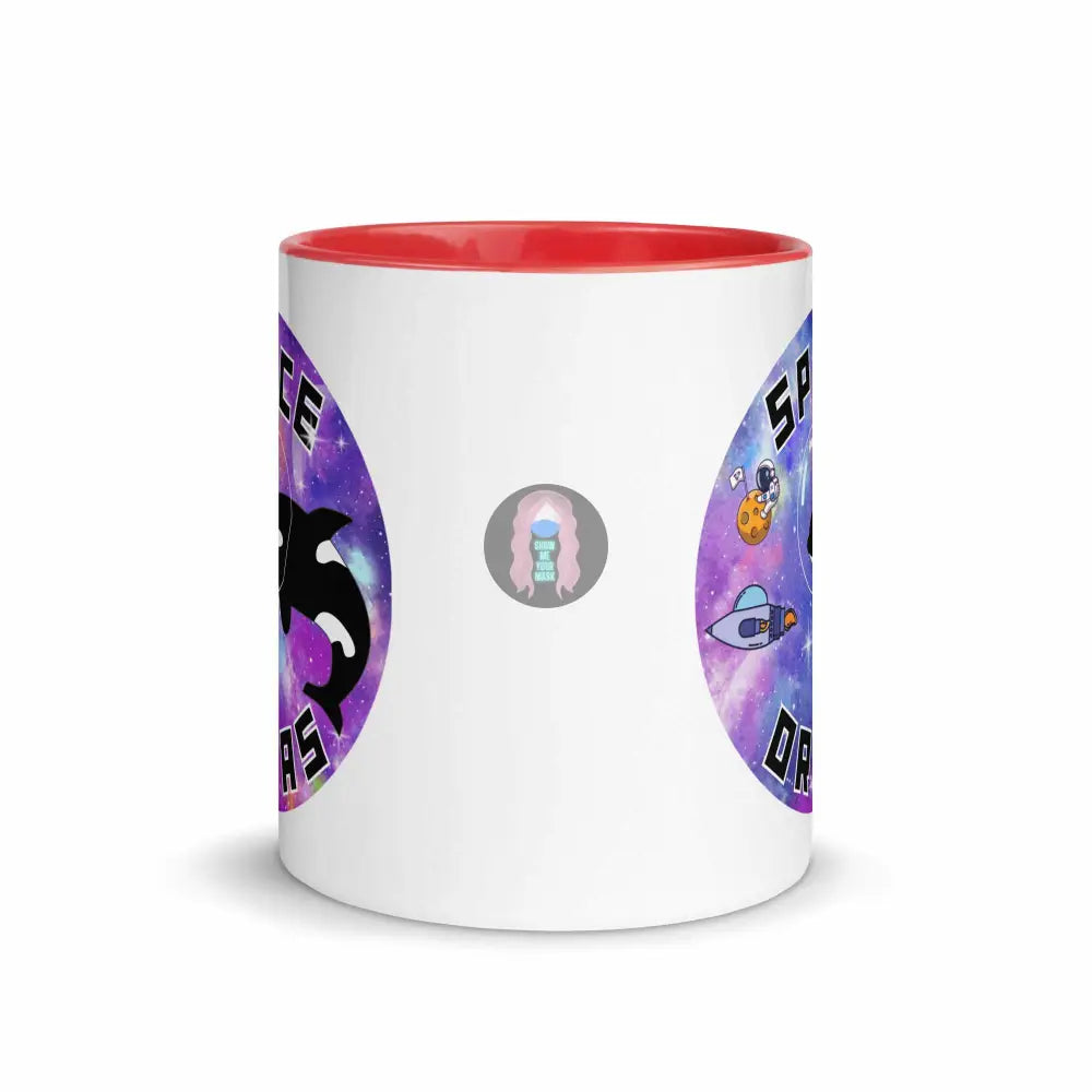 "Space Orcas" Mug with Color Inside -  from Show Me Your Mask Shop by Show Me Your Mask Shop - Mugs