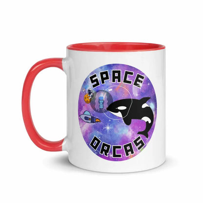 "Space Orcas" Mug with Color Inside -  from Show Me Your Mask Shop by Show Me Your Mask Shop - Mugs