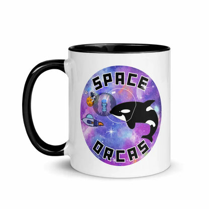 "Space Orcas" Mug with Color Inside -  from Show Me Your Mask Shop by Show Me Your Mask Shop - Mugs