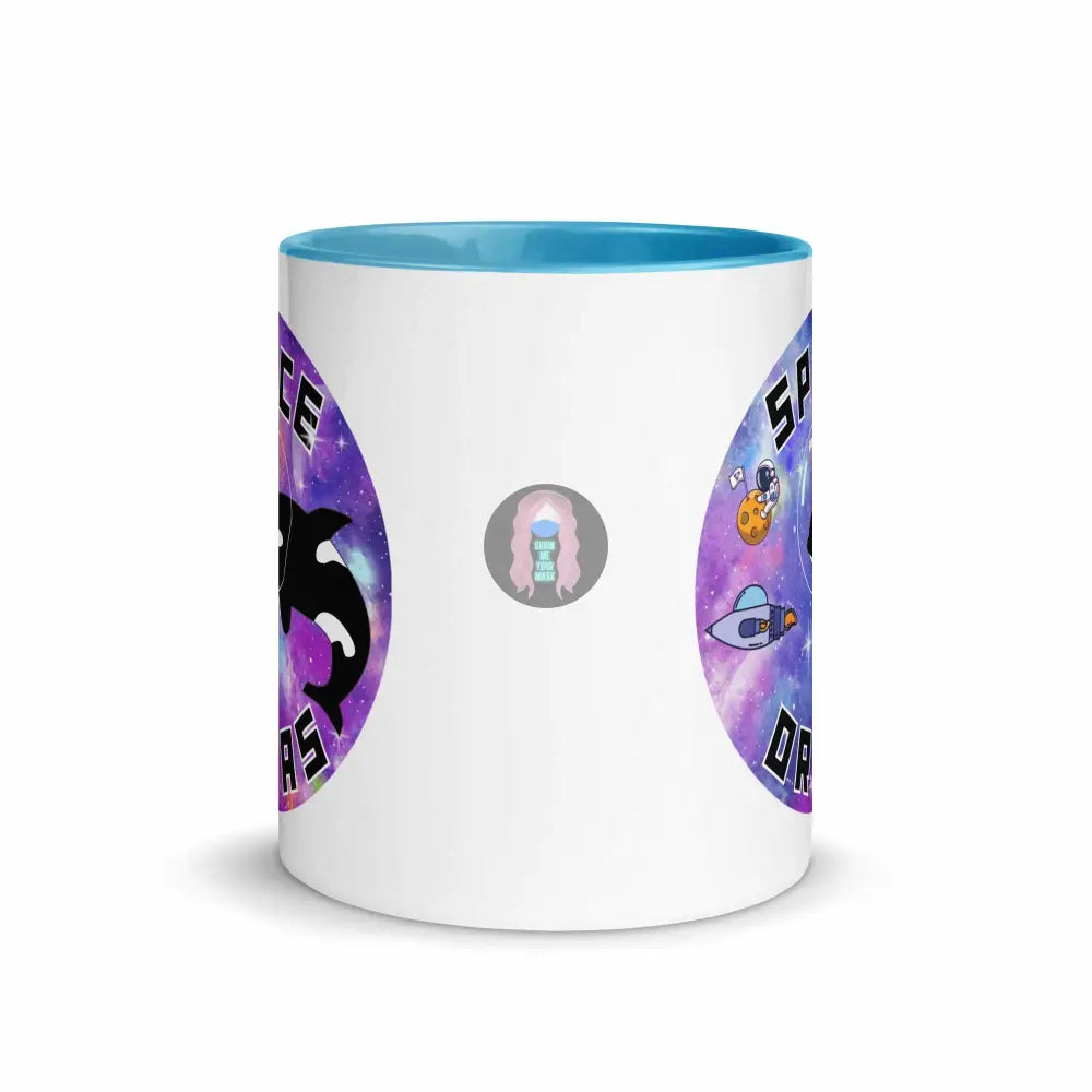 "Space Orcas" Mug with Color Inside -  from Show Me Your Mask Shop by Show Me Your Mask Shop - Mugs