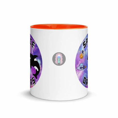 "Space Orcas" Mug with Color Inside -  from Show Me Your Mask Shop by Show Me Your Mask Shop - Mugs