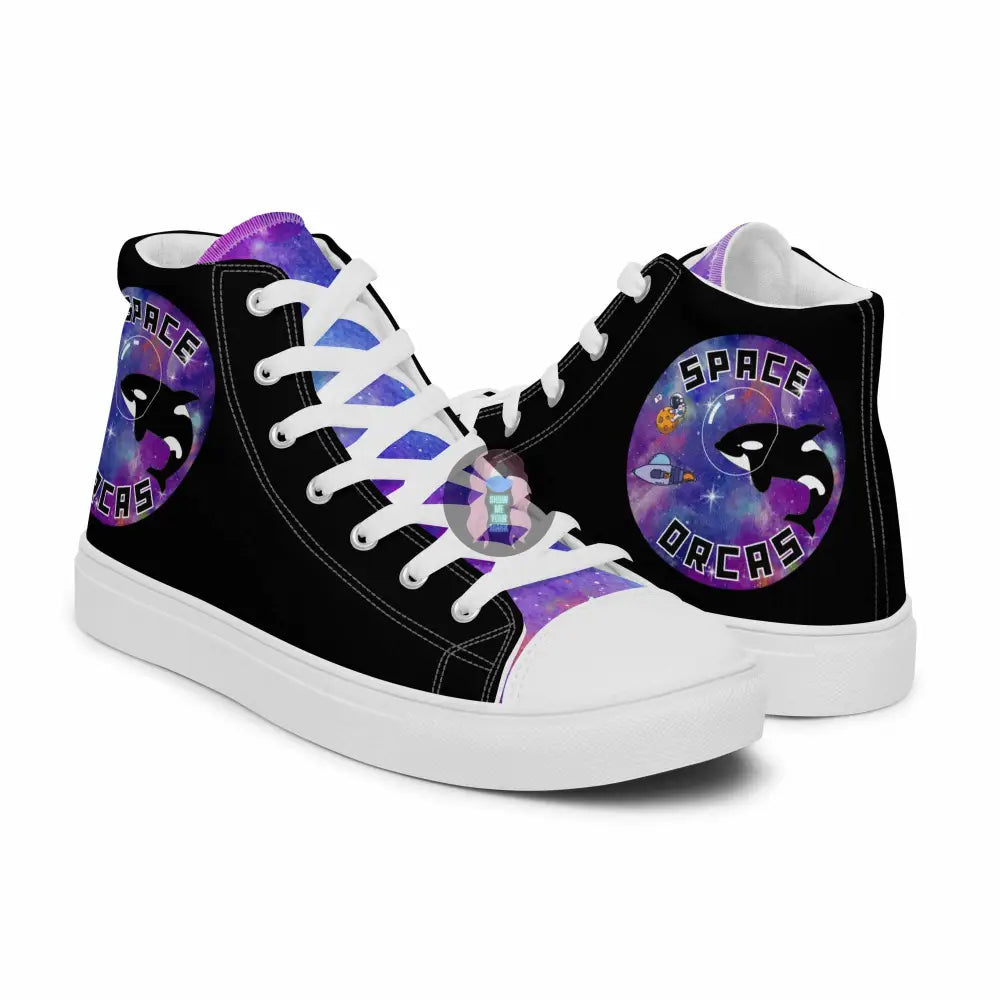 "Space Orcas" Women’s high top canvas shoes -  from Show Me Your Mask Shop by Show Me Your Mask Shop - Shoes, Women's