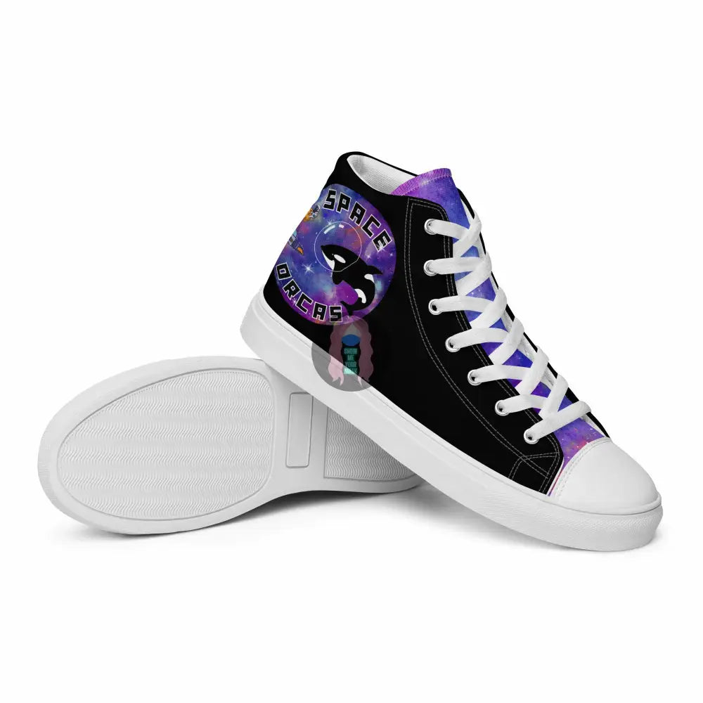 "Space Orcas" Women’s high top canvas shoes -  from Show Me Your Mask Shop by Show Me Your Mask Shop - Shoes, Women's