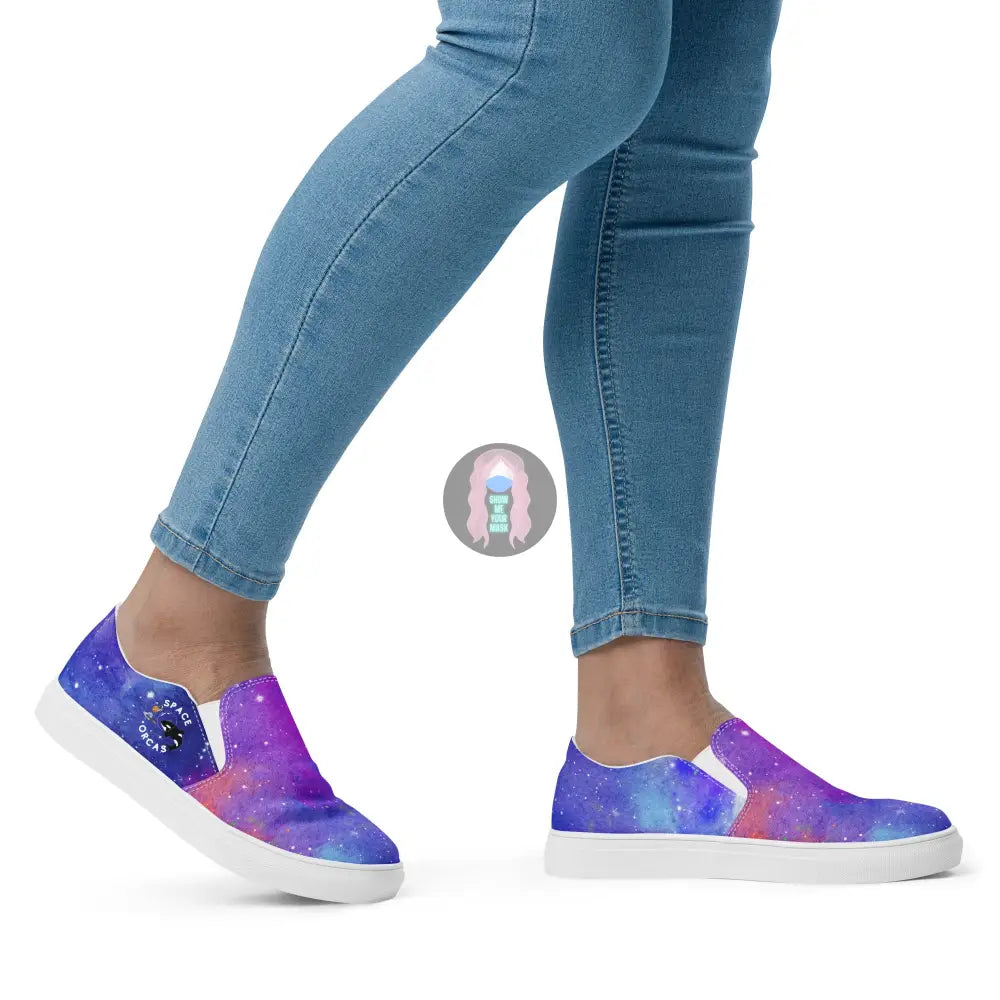 Space Orcas Womens Slip-On Canvas Shoes