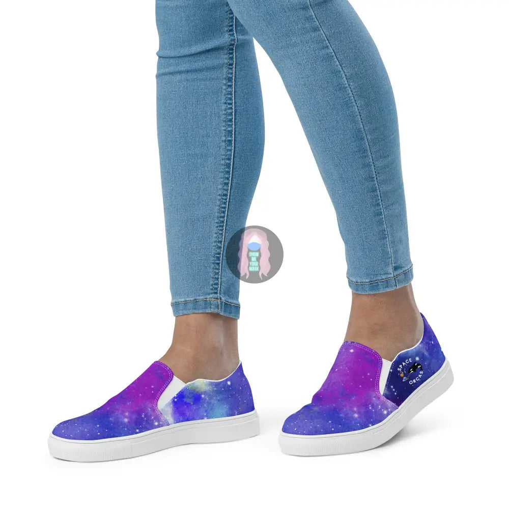 Space Orcas Womens Slip-On Canvas Shoes