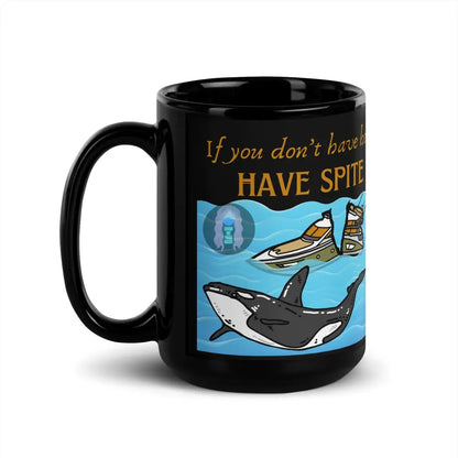 ’Spite Orca’ Black Glossy Mug 15 Oz