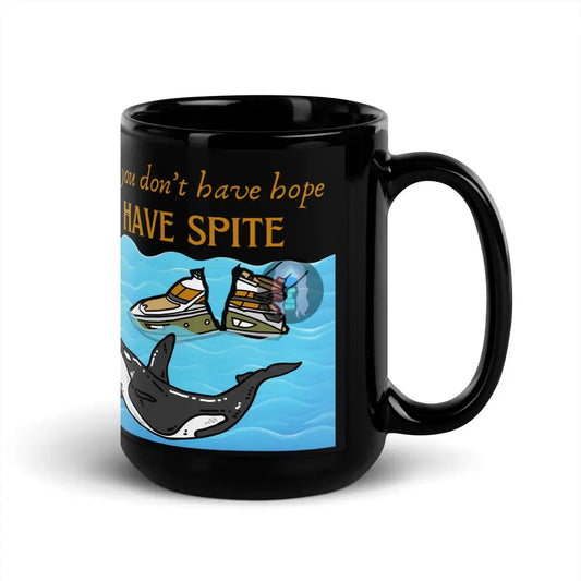 ’Spite Orca’ Black Glossy Mug