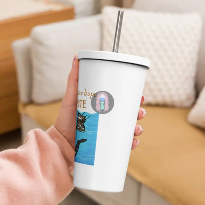 ’Spite Orca’ Insulated Tumbler With A Straw