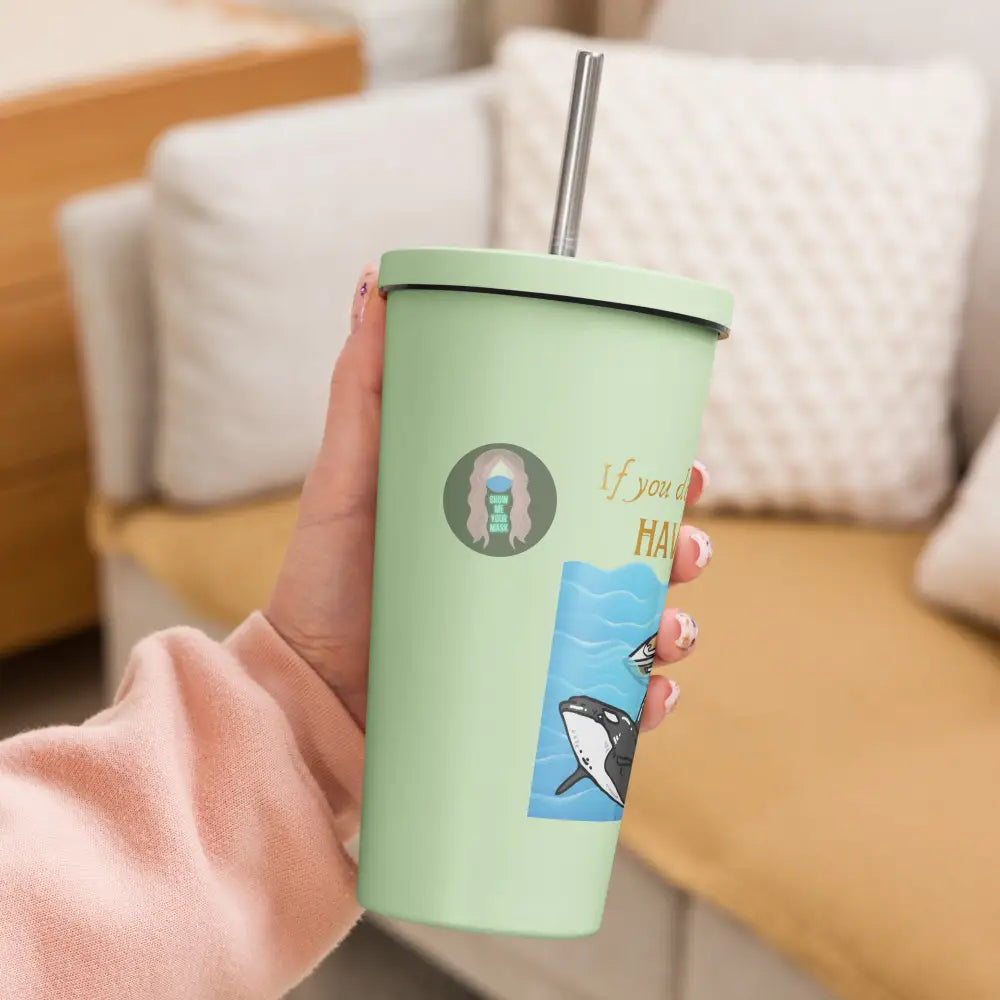 ’Spite Orca’ Insulated Tumbler With A Straw