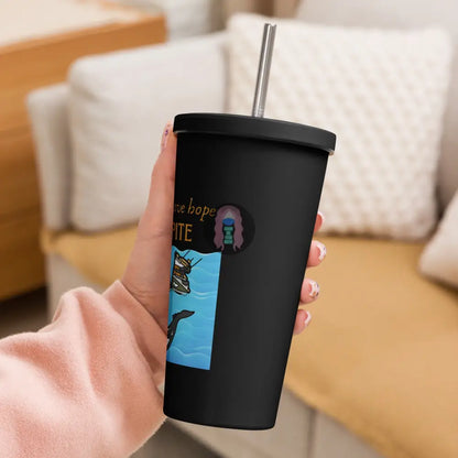 ’Spite Orca’ Insulated Tumbler With A Straw