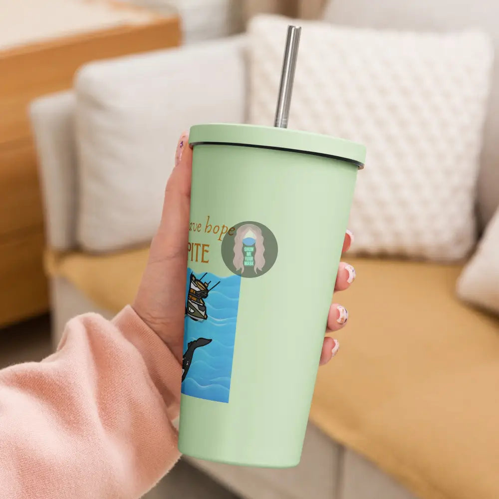 ’Spite Orca’ Insulated Tumbler With A Straw