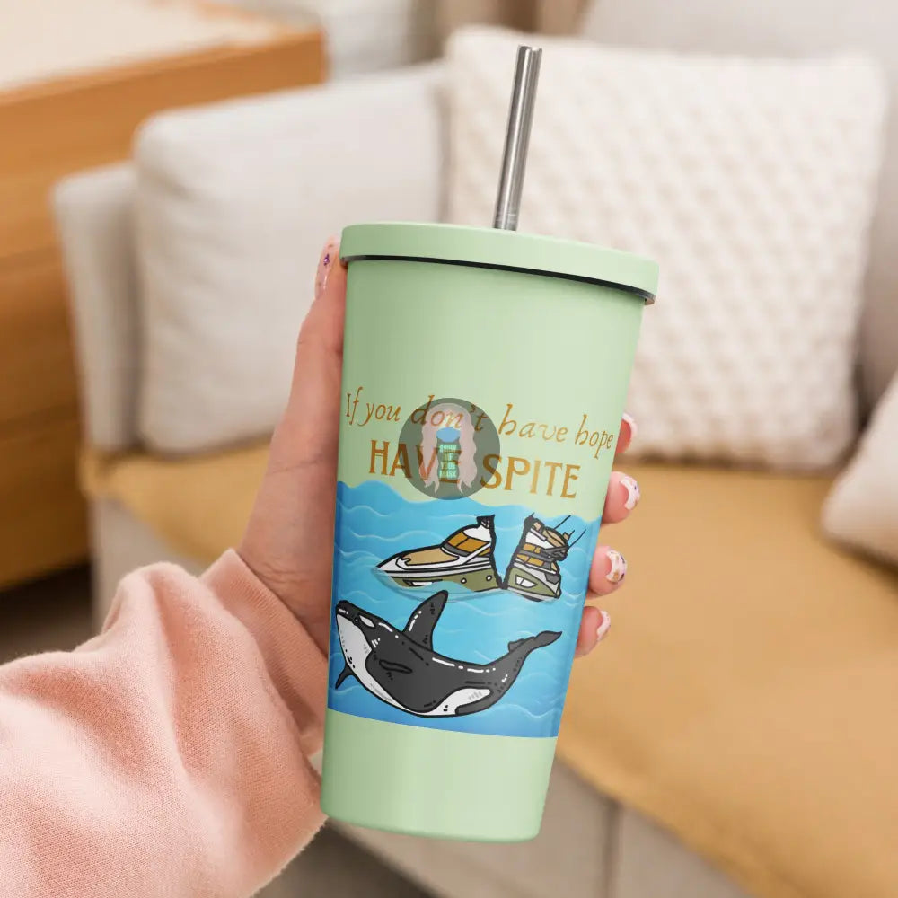 ’Spite Orca’ Insulated Tumbler With A Straw