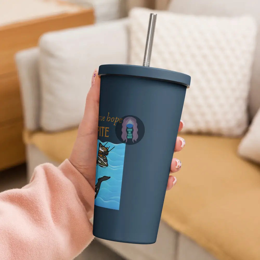 ’Spite Orca’ Insulated Tumbler With A Straw