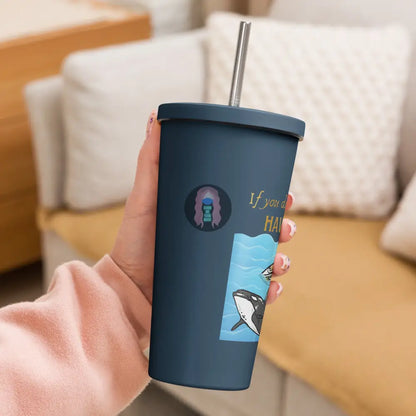 ’Spite Orca’ Insulated Tumbler With A Straw