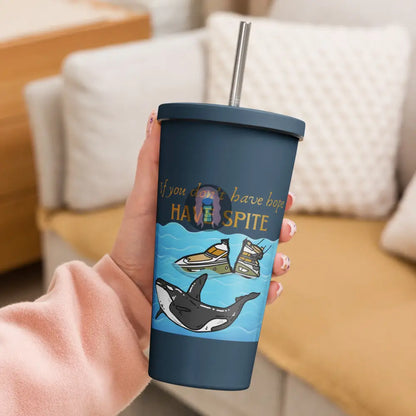 ’Spite Orca’ Insulated Tumbler With A Straw