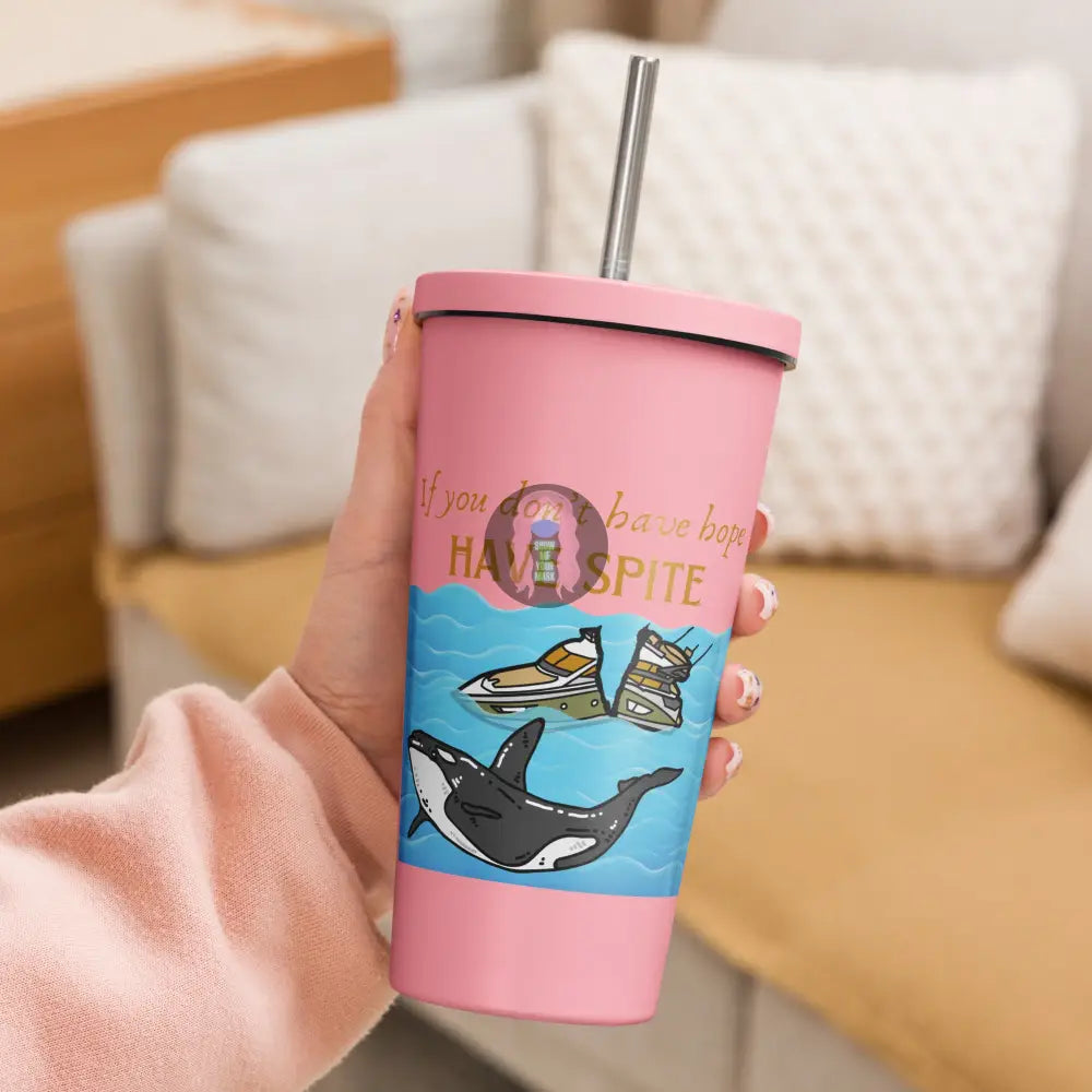 ’Spite Orca’ Insulated Tumbler With A Straw