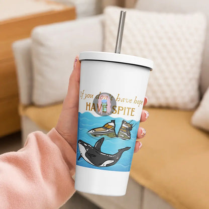 ’Spite Orca’ Insulated Tumbler With A Straw