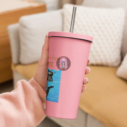 ’Spite Orca’ Insulated Tumbler With A Straw