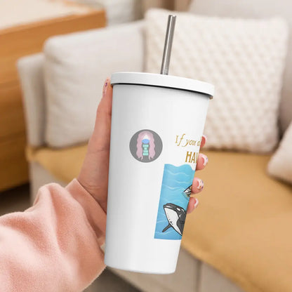 ’Spite Orca’ Insulated Tumbler With A Straw