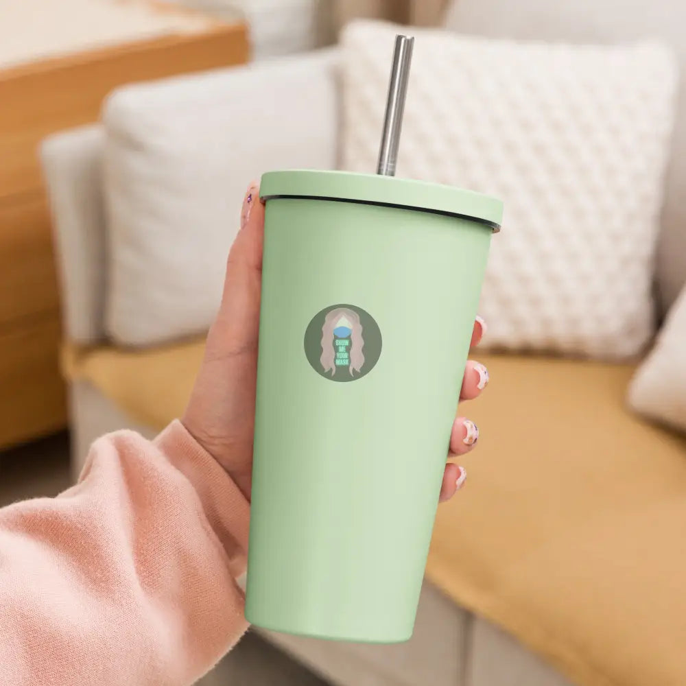 ’Spite Orca’ Insulated Tumbler With A Straw Mint