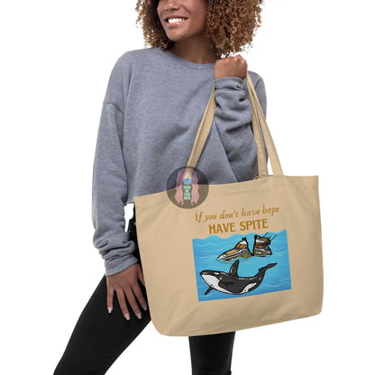 ’Spite Orca’ Large Organic Tote Bag Oyster