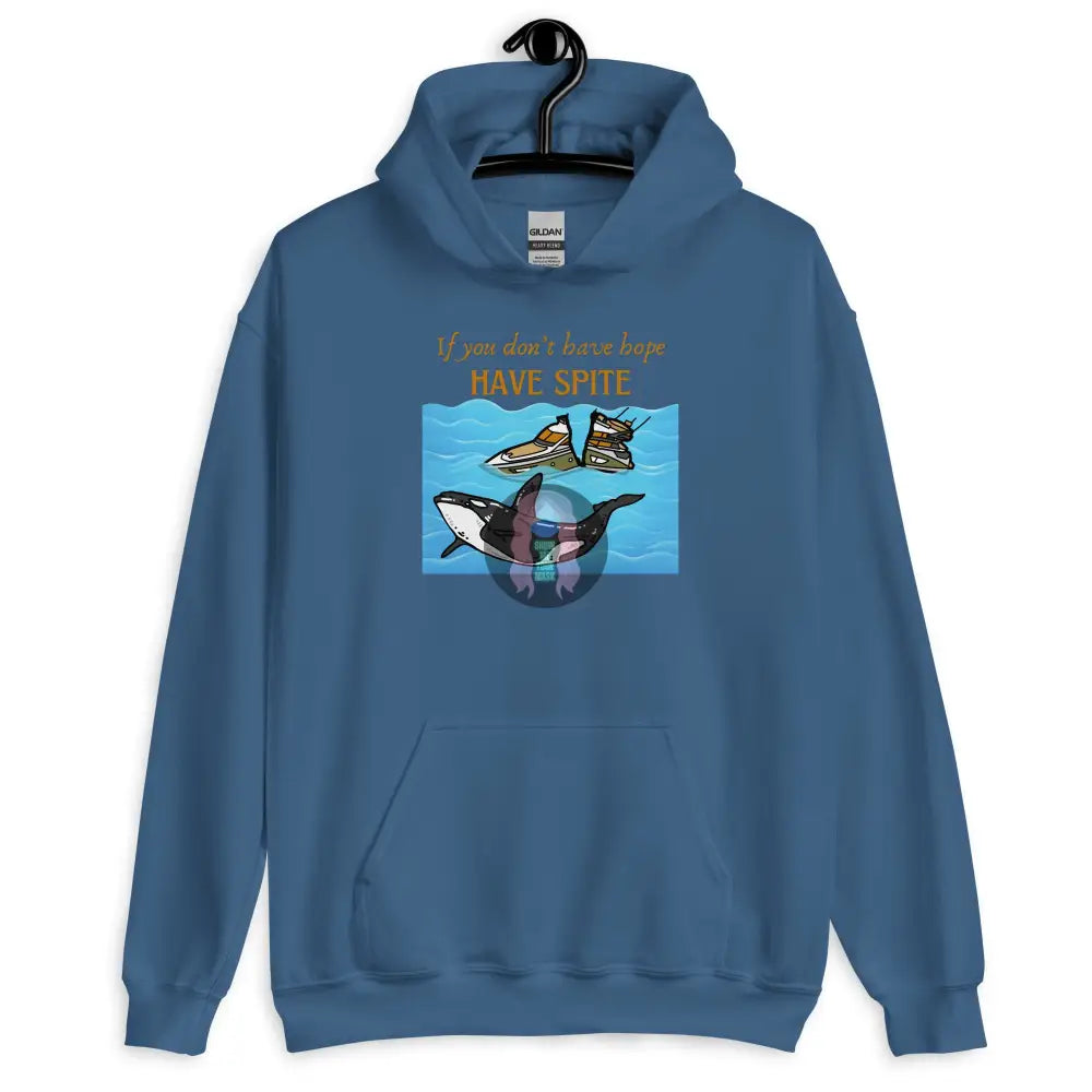 ’Spite Orca’ Unisex Hoodie Indigo Blue / S