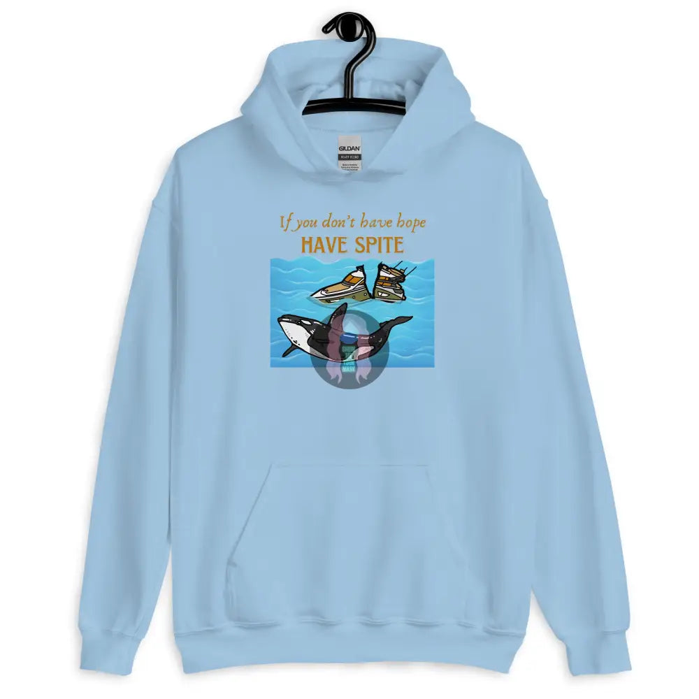 ’Spite Orca’ Unisex Hoodie Light Blue / S