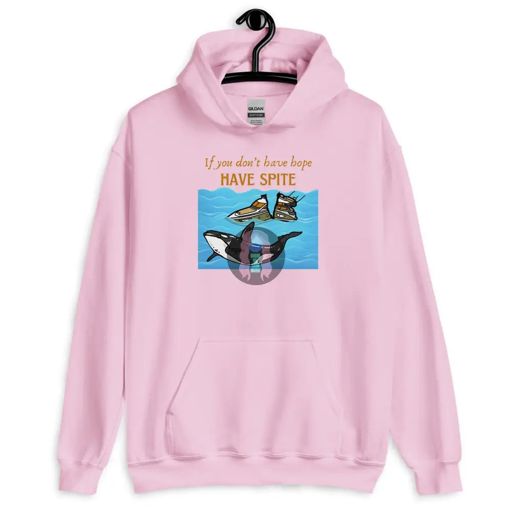 ’Spite Orca’ Unisex Hoodie Light Pink / S