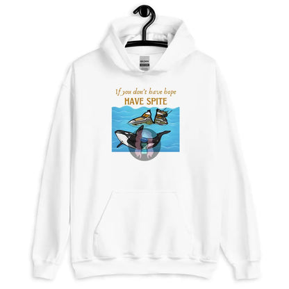 ’Spite Orca’ Unisex Hoodie White / S