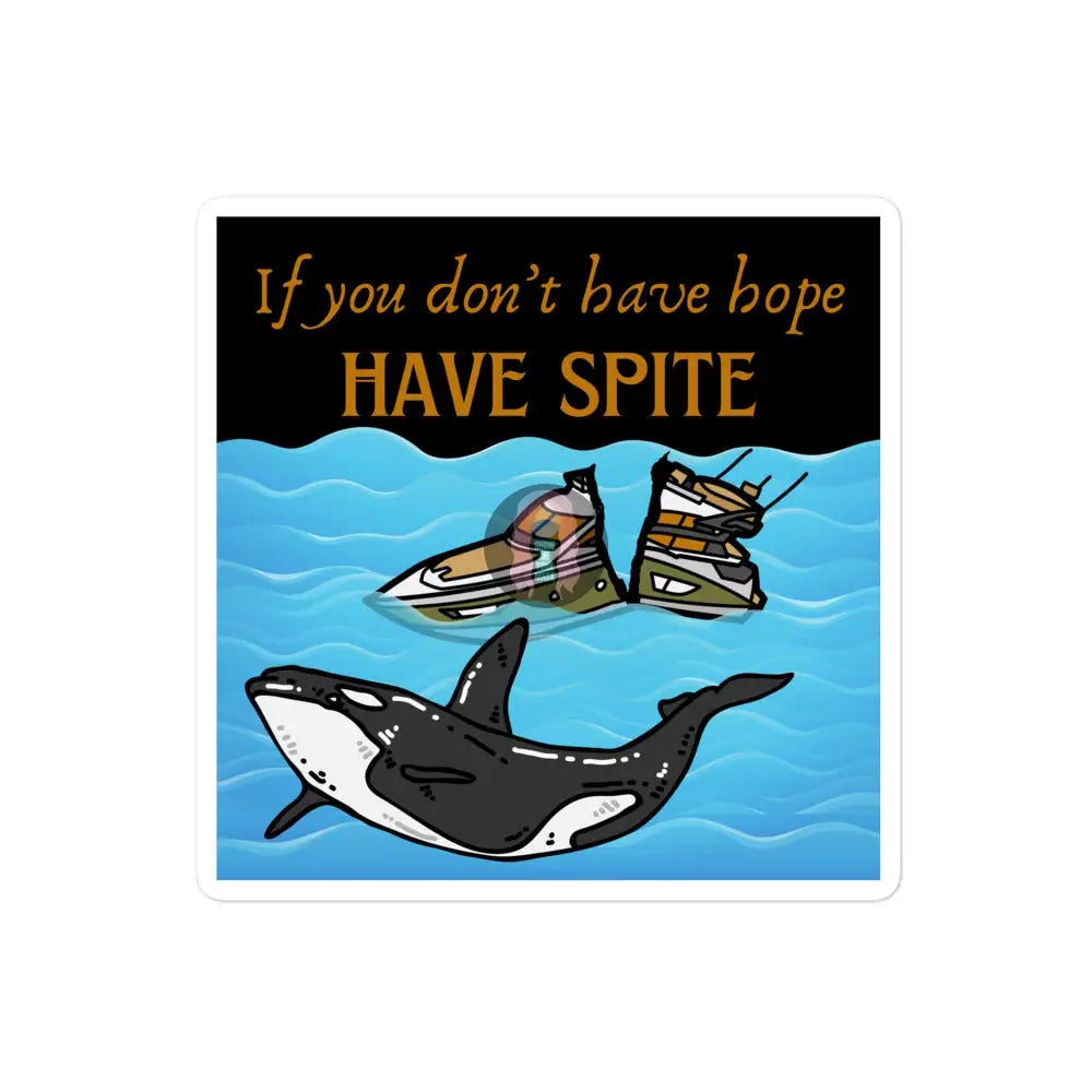 Spite Orcas Bubble-Free Stickers 4″×4″