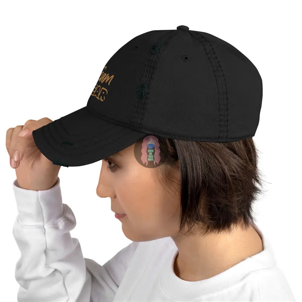 ’Team Bear’ Distressed Dad Hat