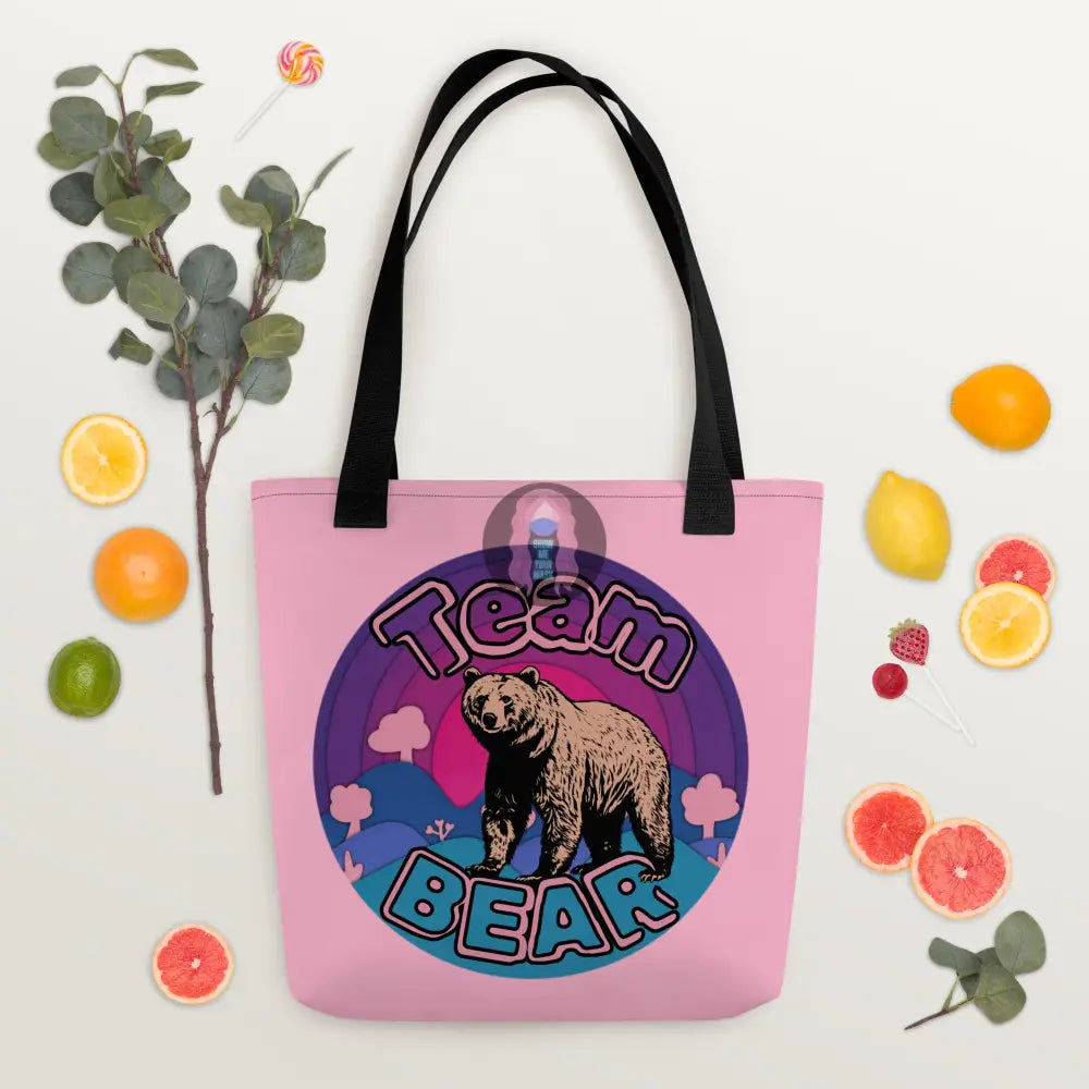’Team Bear’ Purple Tote Bag