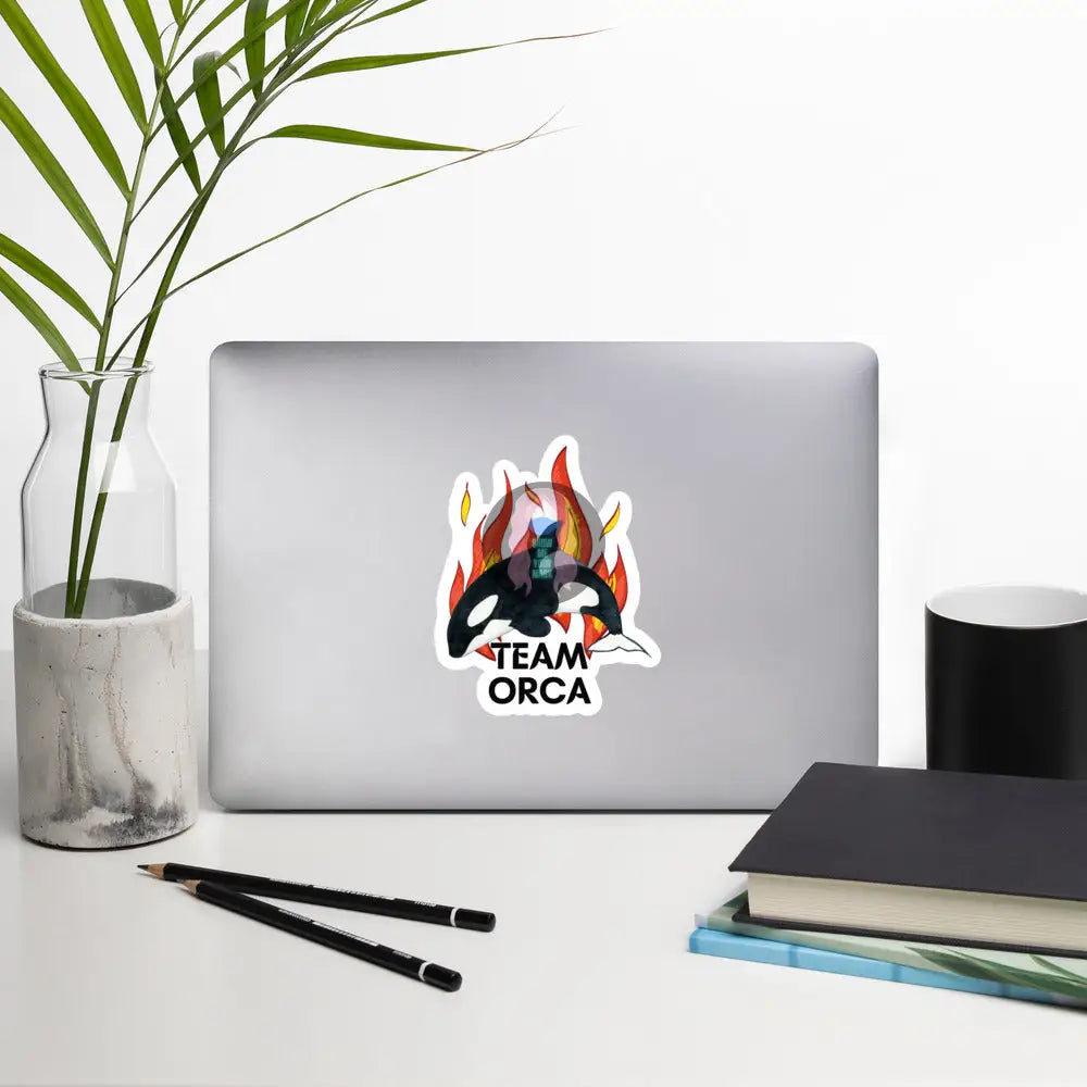 “Team Orca” Fire Bubble-Free Stickers