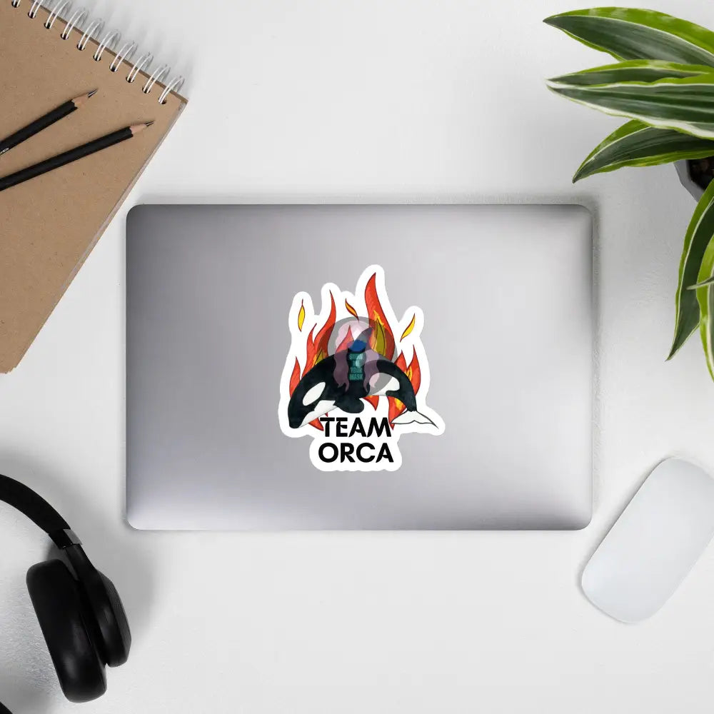 “Team Orca” Fire Bubble-Free Stickers