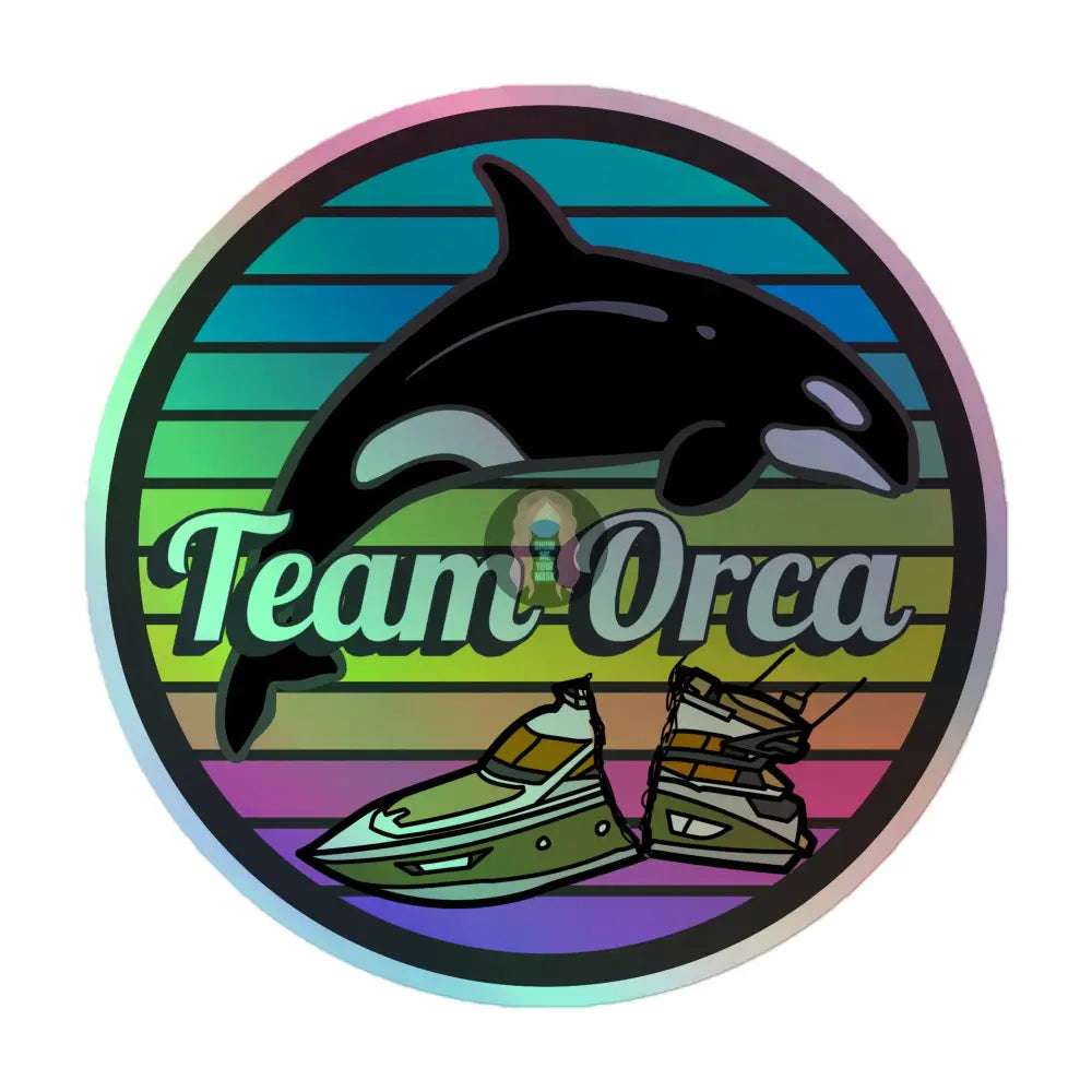 ’Team Orca’ Pride 2024 (Lite) Holographic Stickers 5.5″×5.5″