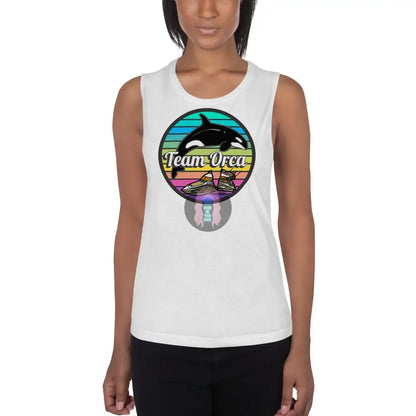 ’Team Orca’ Pride 2024 (Lite) Ladies’ Muscle Tank White / S