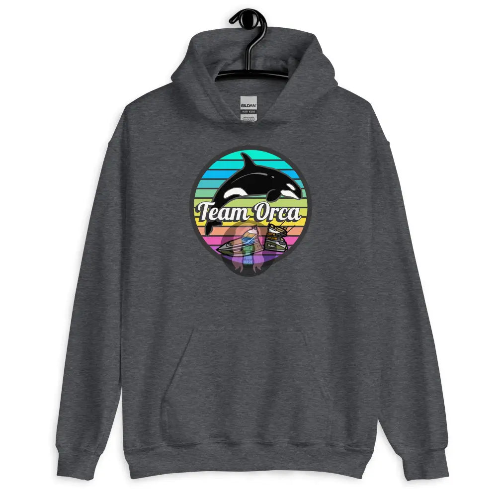 ’Team Orca’ Pride 2024 (Lite) Unisex Hoodie Dark Heather / S