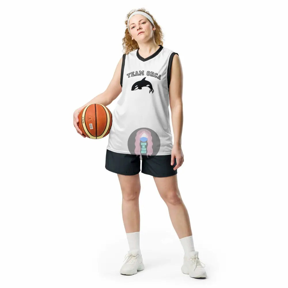 Show Me Your Mask Shop Team Orca Recycled Unisex Basketball Jersey 3XL