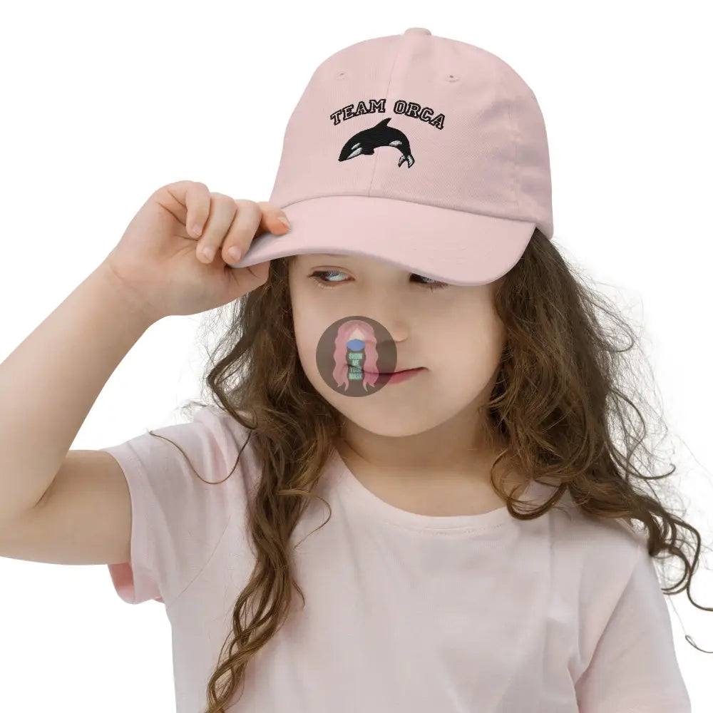 Team Orca Youth Baseball Cap Light Pink