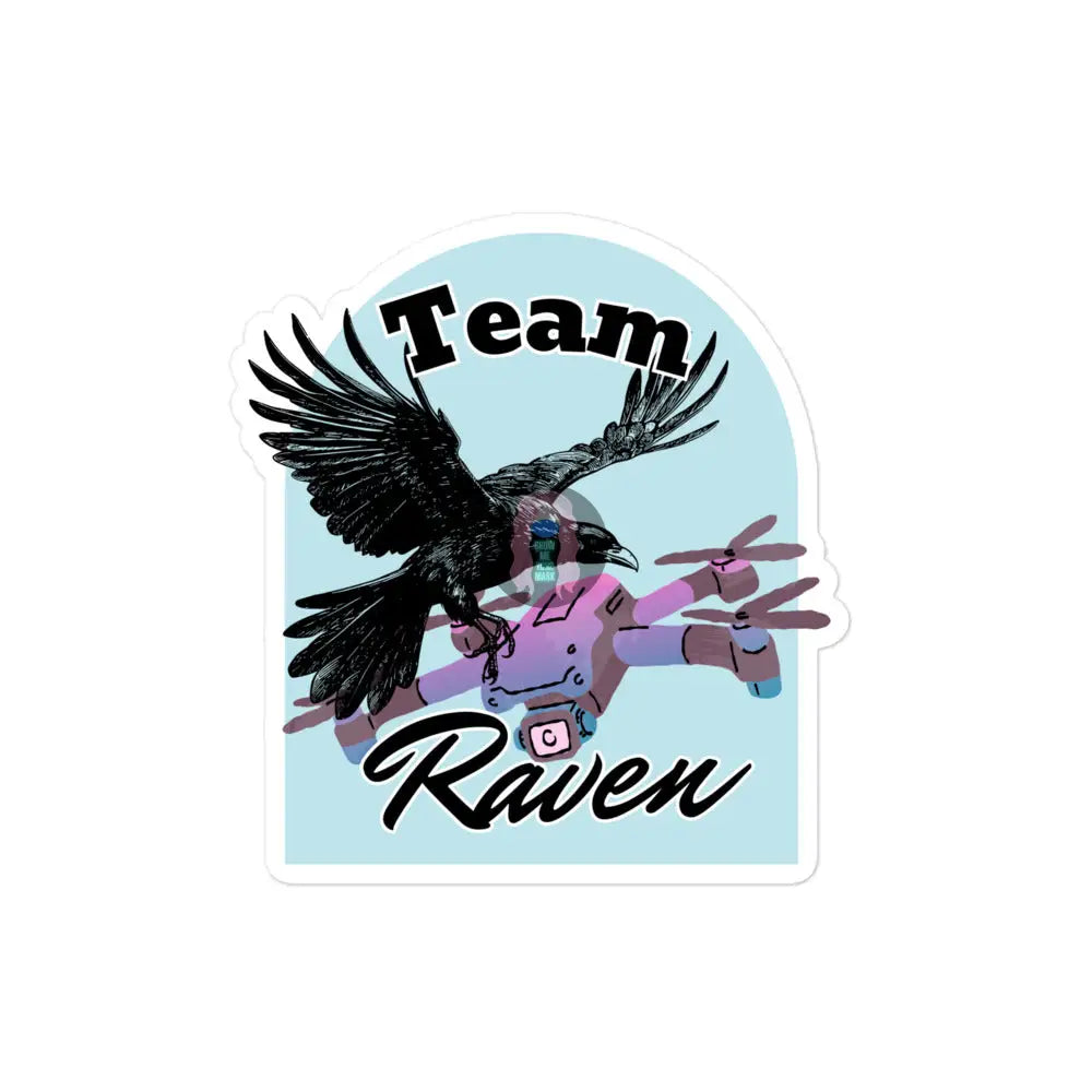 ’Team Raven’ Bubble-Free Stickers 4″×4″