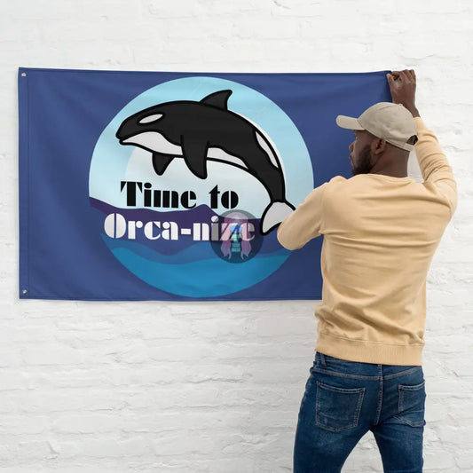 Time To Orca-Nize Blue Flag