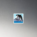’Time To Orca - Nize’ Blue Magnet 3″×3″